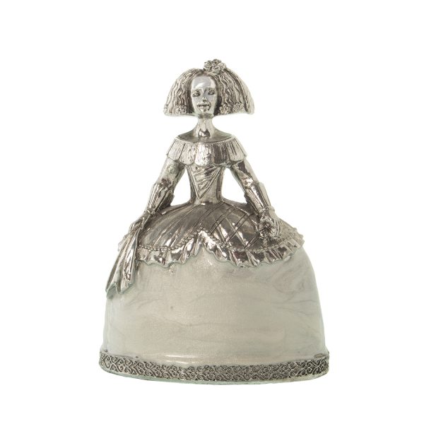 49362-Figura Menina Resina Plateada 11x6x15,5cm - 15€